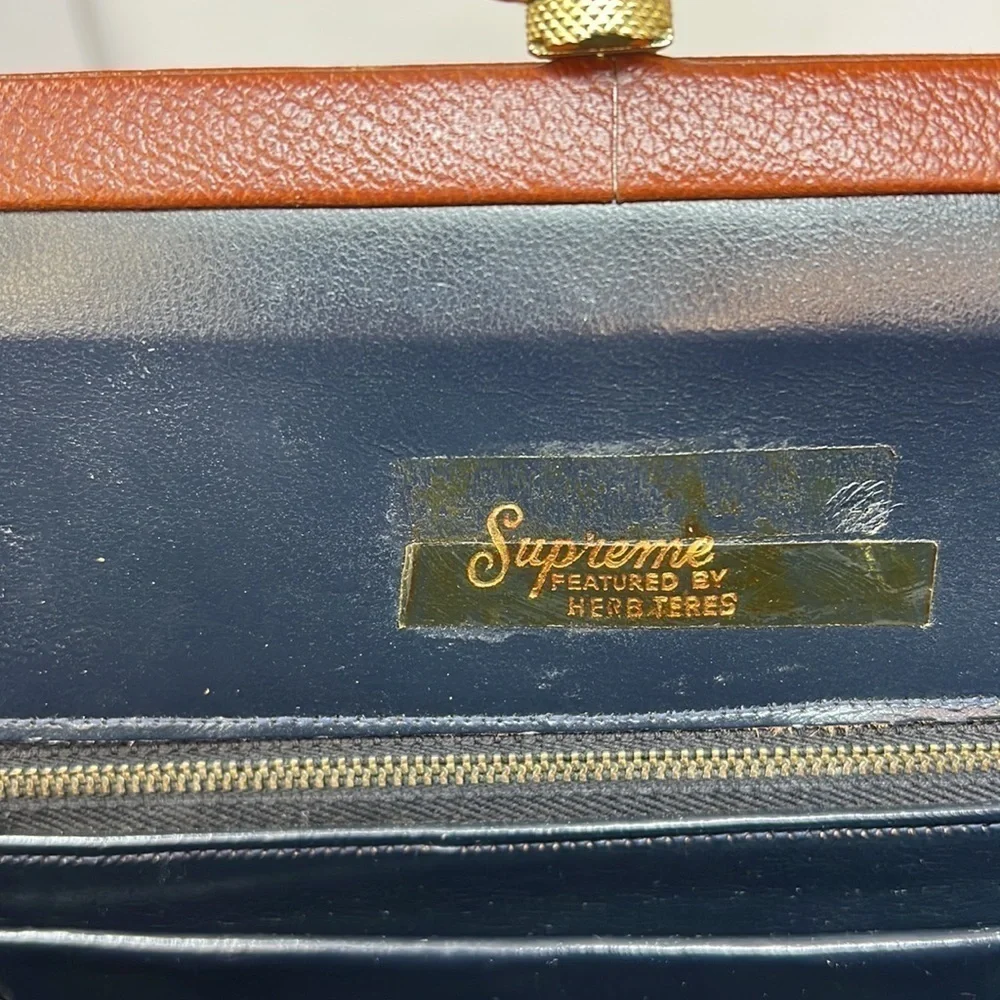 Vintage 1950’s Supreme Large Structured Leather Handbag